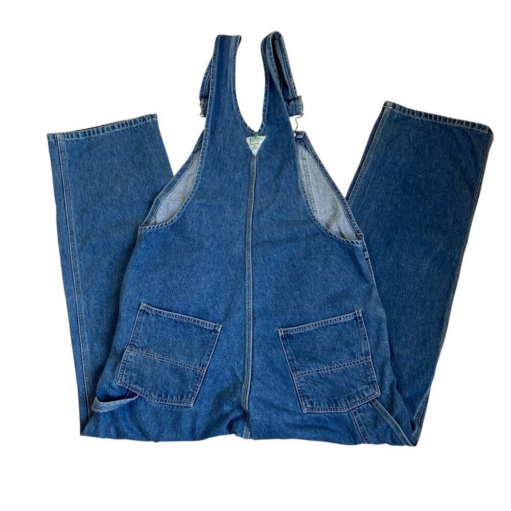 Oshkosh Mens Sz 38 Vintage Denim Carpenter Bib Overalls Vestback Med Wash - Picture 7 of 16